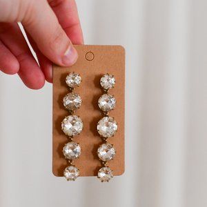 Clear Rhinestone Dangle J.Crew Stud Earrings